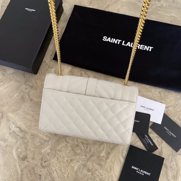 YSL Small Envelope Bag - White 55598 - Image 2