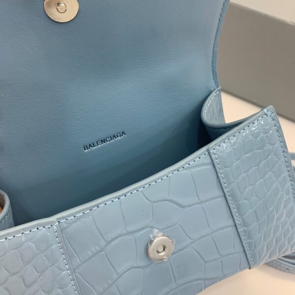 Balenciaga Crocodile Small Hourglass Bag - Sky Blue 37807 - Image 5