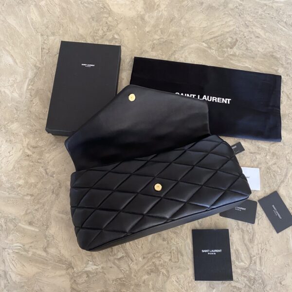 YSL Saint Laurent SADE Puffer Clutch Bag - Black 36812 - Image 3
