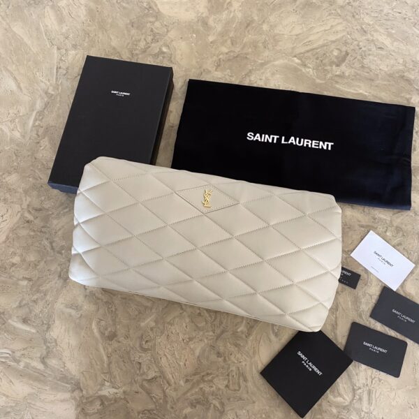YSL Saint Laurent SADE Puffer Clutch Bag - White 30847 - Image 3