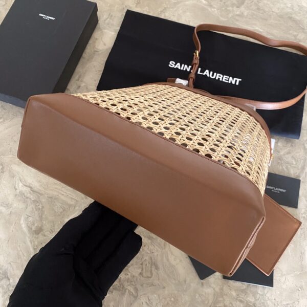 YSL Toy shopping Woven Leather Bamboo Basket Shopping Bag - Brown 16916 - Image 2