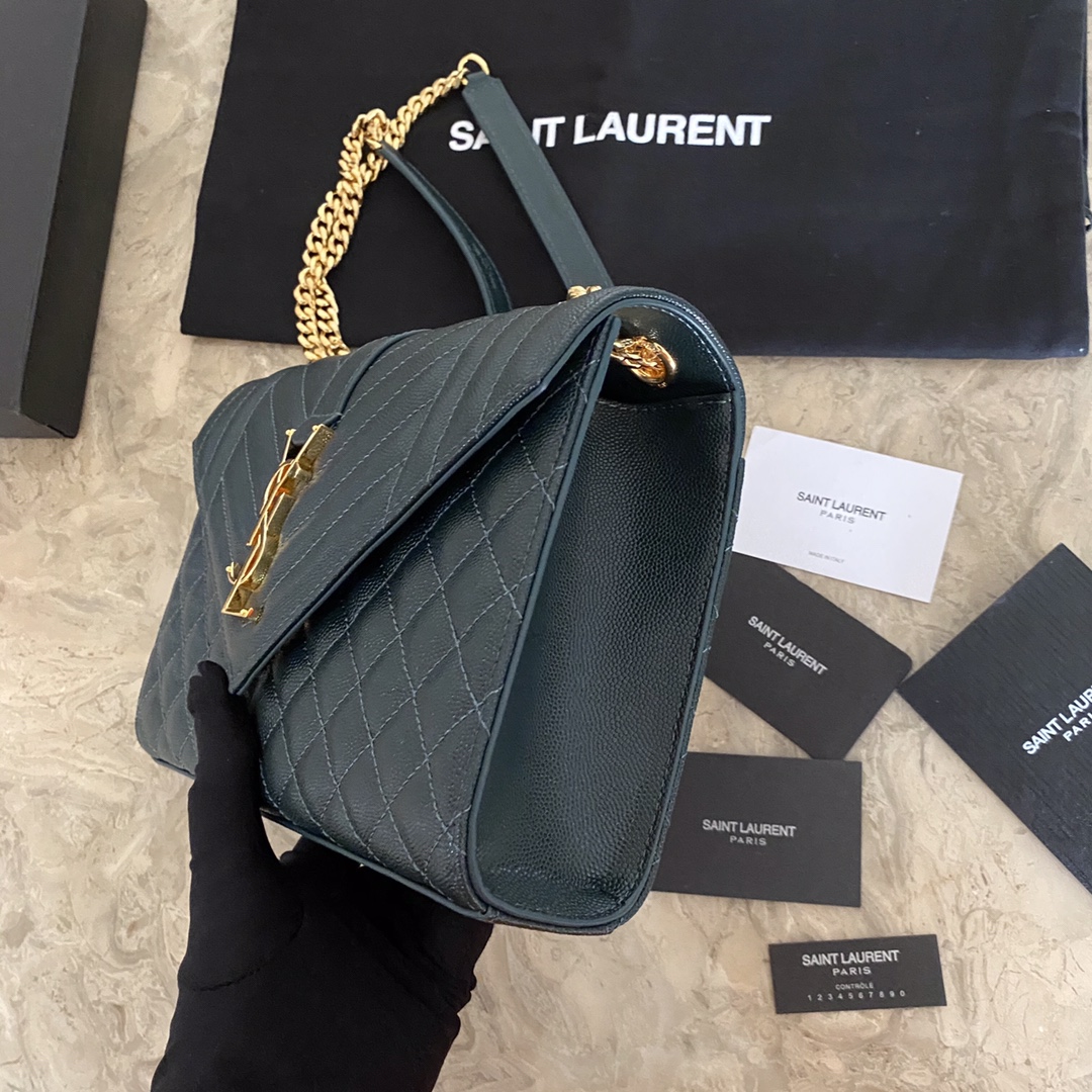 YSL Classic Rhombus Messenger Bag - Black 45234 - Image 3