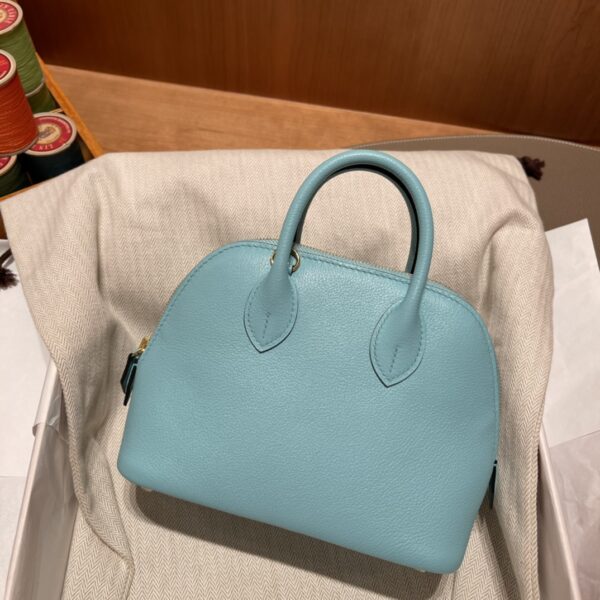 Hermes Mini Bolide Cute Little Shell Bag - Macaron Blue Blue Atoll 25661 - Image 5