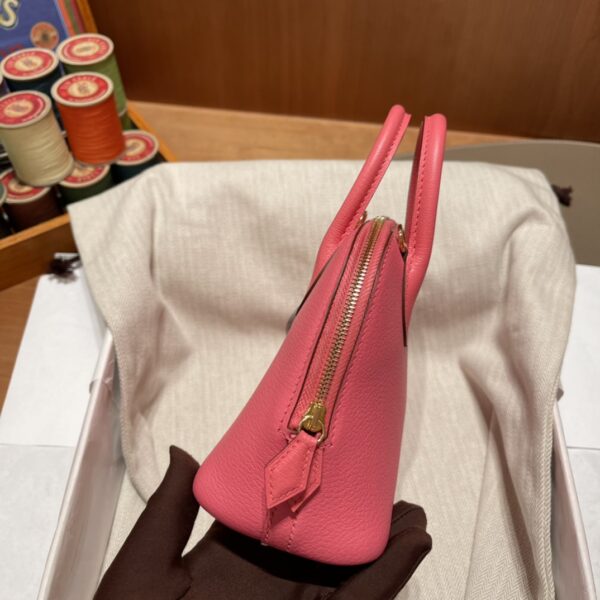 Hermes Mini Bolide Cute Little Shell Bag - Lipstick Powder Rose Azalee 26074 - Image 4