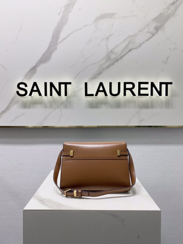 YSL Women Manhattan Baguette Box Small Leather Bag - Brown 58735 - Image 5