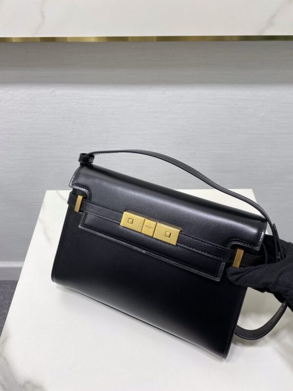 YSL Women Manhattan Baguette Box Large Leather Bag - Black 52362 - Image 2