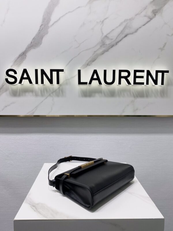 YSL Women Manhattan Baguette Box Large Leather Bag - Black 52362 - Image 4