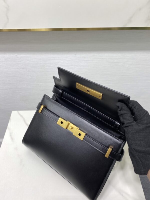 YSL Women Manhattan Baguette Box Large Leather Bag - Black 52362 - Image 3