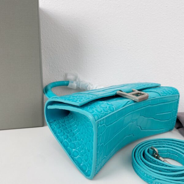 Balenciaga Crocodile Small Hourglass Bag - Blue 41093 - Image 3