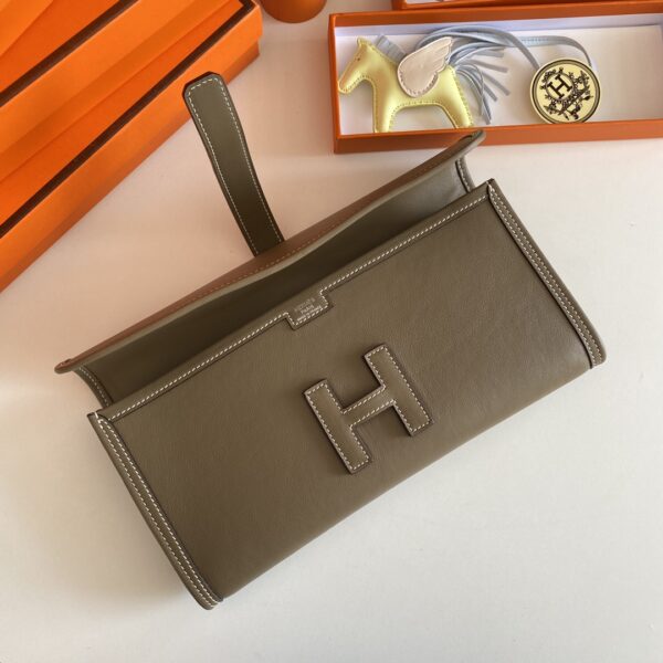 Hermes Jige Elan Clutch - Elephant Gray 74191 - Image 3