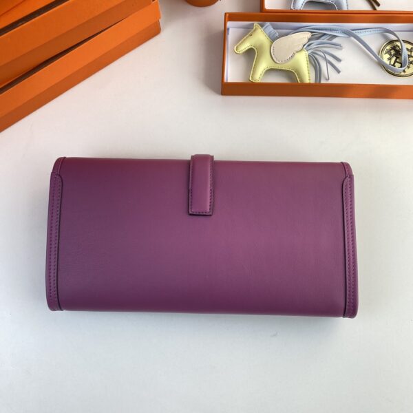 Hermes Jige Elan Clutch - Purple 89318 - Image 4