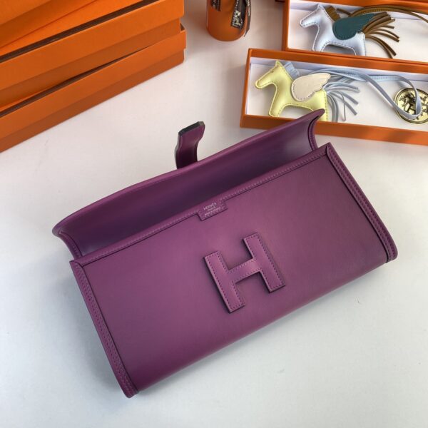 Hermes Jige Elan Clutch - Purple 89318 - Image 3