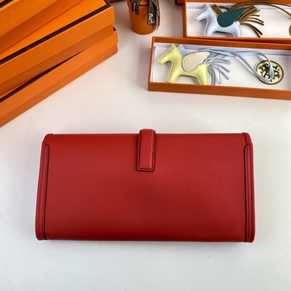 Hermes Jige Elan Clutch - Red 50859 - Image 4
