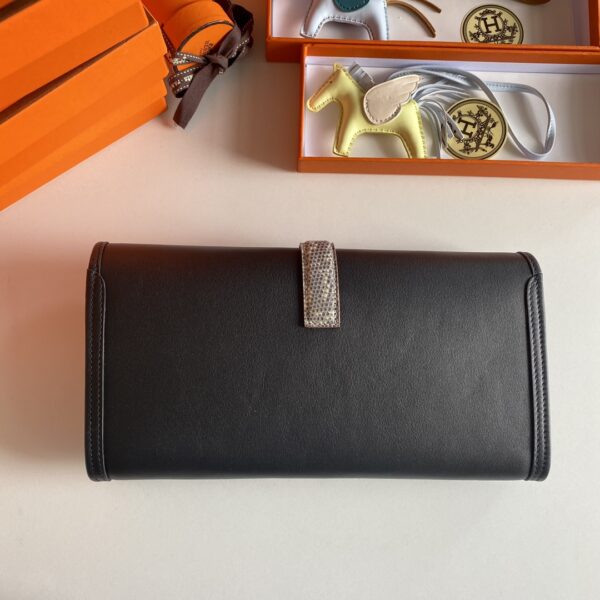 Hermes Jige Elan Wallet - Black 84216 - Image 5