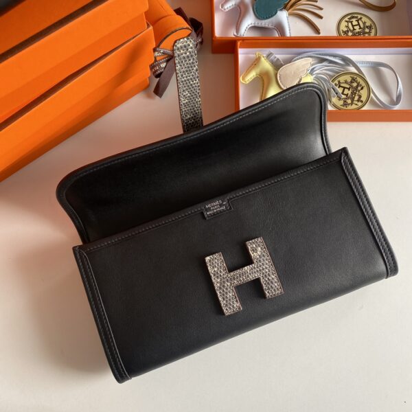 Hermes Jige Elan Wallet - Black 84216 - Image 4