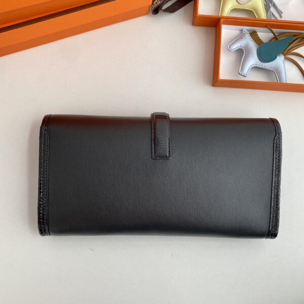 Hermes Jige Elan Wallet - Black 68127 - Image 5