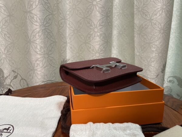 Hermes Kangkang Slim Wallet - Maroon 77075 - Image 2