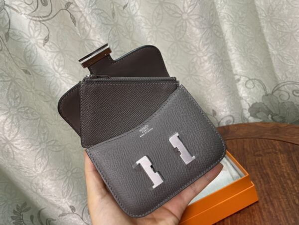 Hermes Kangkang Slim Wallet - Metal Gray 88497 - Image 3