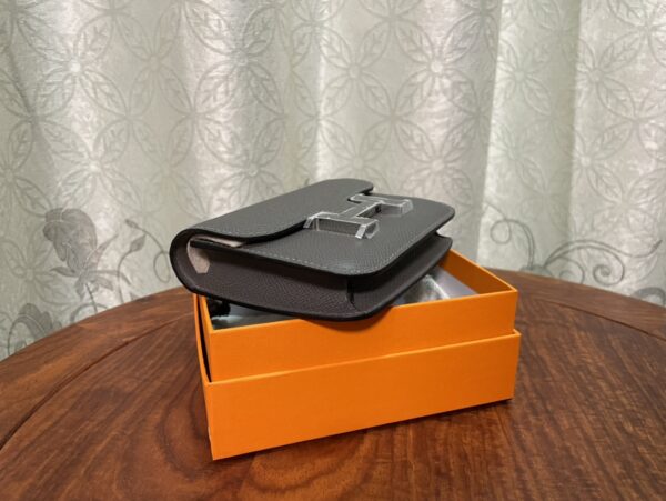 Hermes Kangkang Slim Wallet - Metal Gray 88497 - Image 4