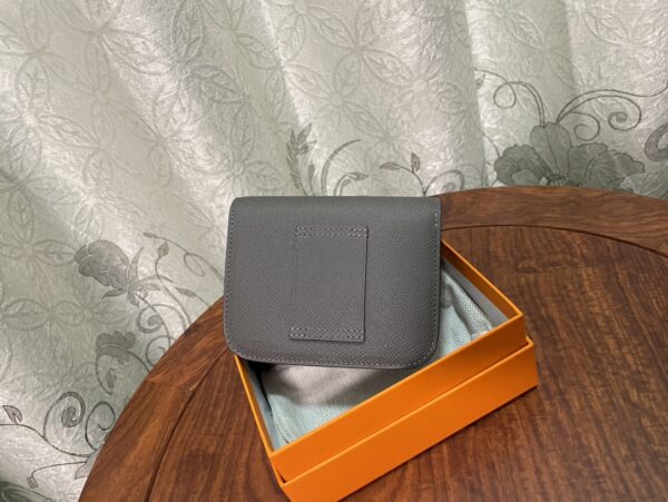 Hermes Kangkang Slim Wallet - Metal Gray 88497 - Image 5