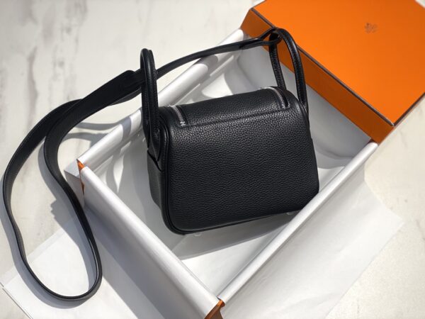 Hermes Mini Lindy Handbags - Black 62805 - Image 5