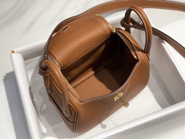 Hermes Mini Lindy Handbags - Golden Brown 19142 - Image 2