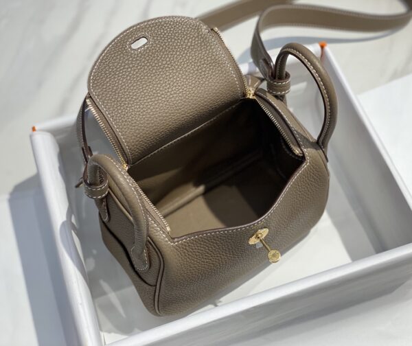 Hermes Mini Lindy Handbags - Elephant Gray 77294 - Image 3