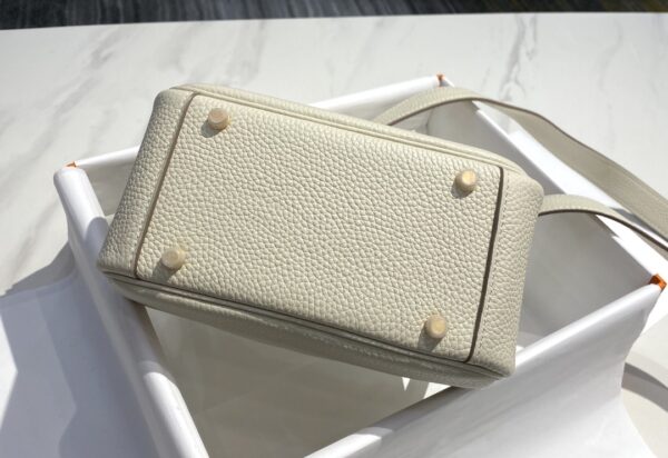 Hermes Mini Lindy Handbags - Wool White 93346 - Image 3