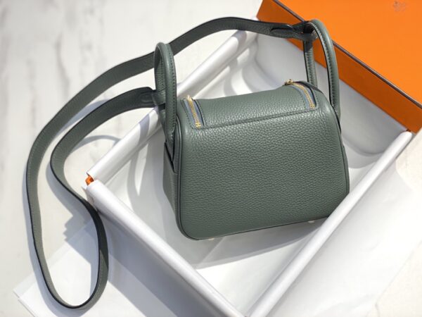Hermes Mini Lindy Handbags - Almond Green 49046 - Image 5