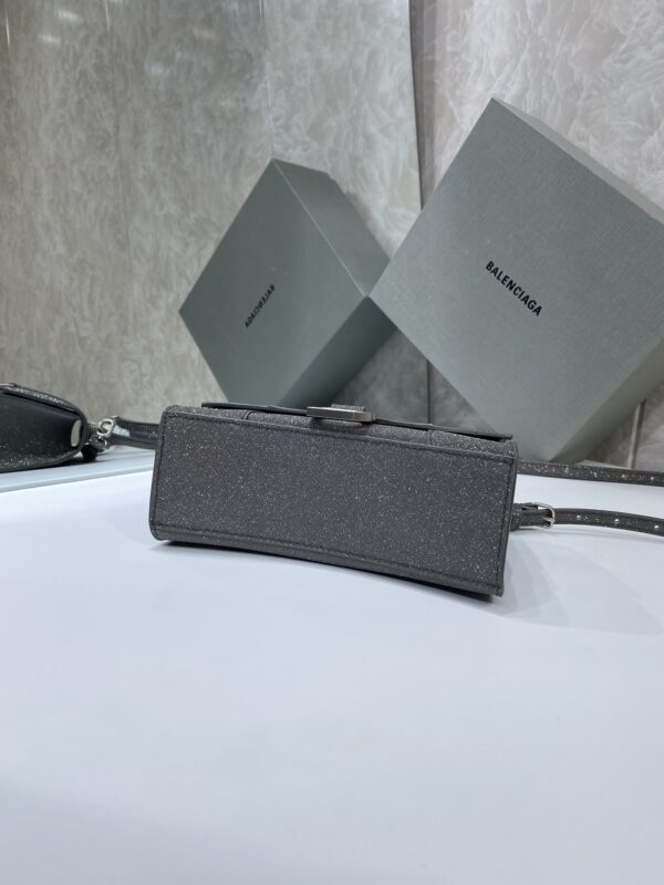 Balenciaga  Heavy-Hitting Small Hourglass Bag - Shimmery Black 70457 - Image 4