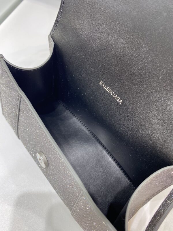 Balenciaga  Heavy-Hitting Small Hourglass Bag - Shimmery Black 70457 - Image 3