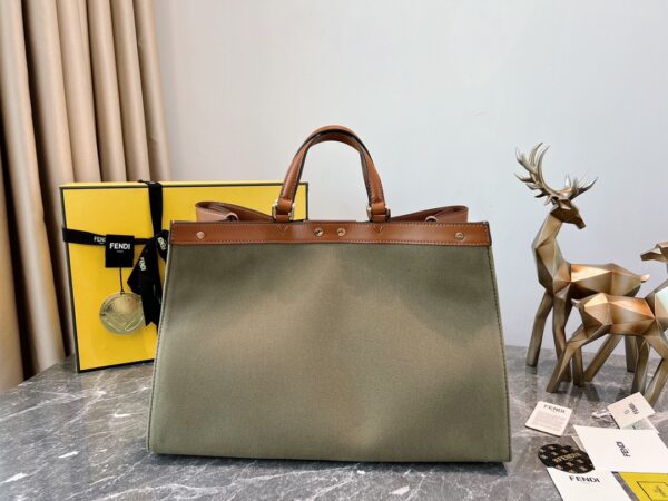 Fendi Old Flower Tote Bag - Brown 69592 - Image 5