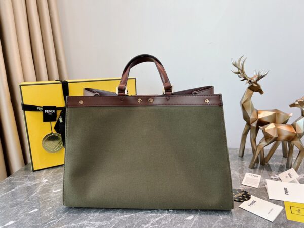 Fendi Logo Tote Bag - Army Green 82073 - Image 5