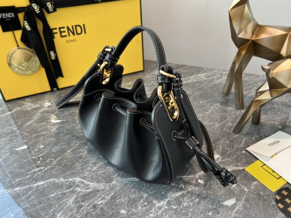 Fendi Pomodorino Mini Handbag - Black 50195 - Image 5