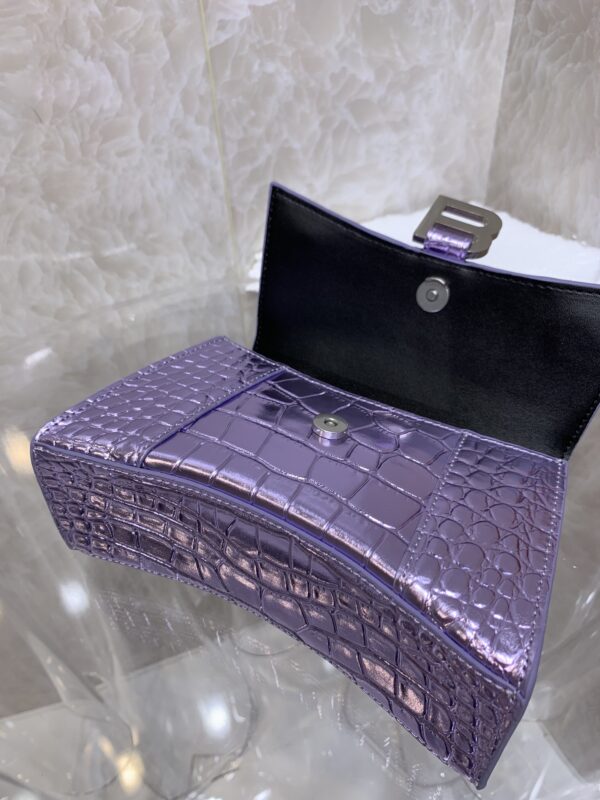 Balenciaga Heavyweight Hourglass Small Bag - Shimmery Purple 25716 - Image 3