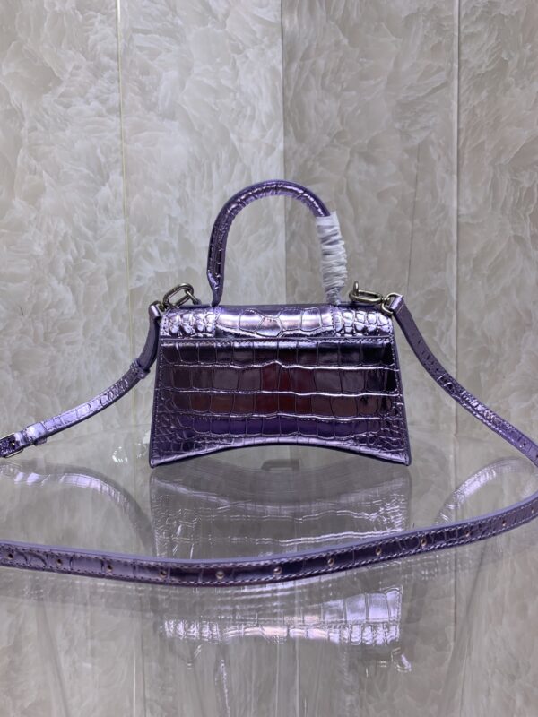 Balenciaga Heavyweight Hourglass Small Bag - Shimmery Purple 25716 - Image 5