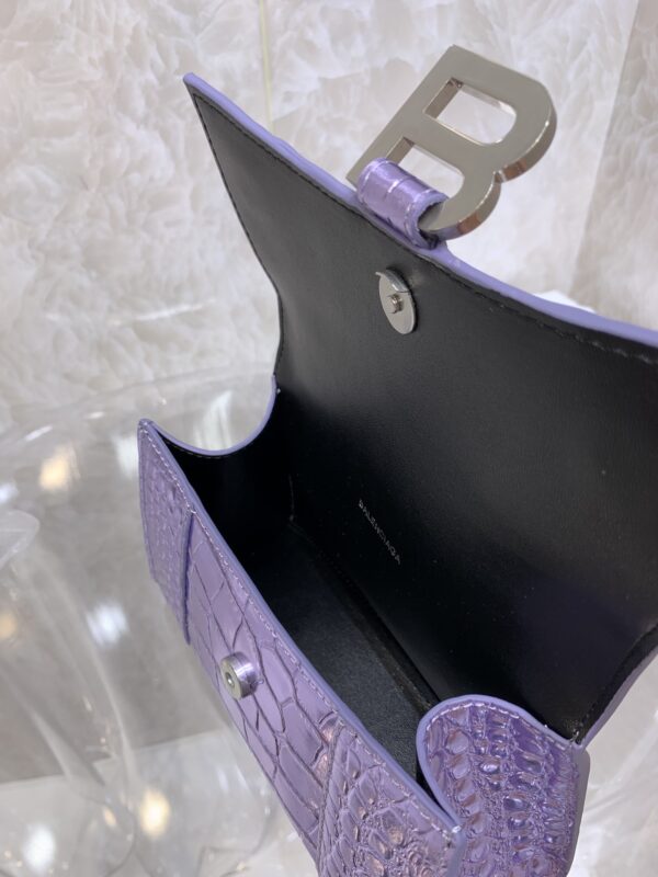 Balenciaga Heavyweight Hourglass Small Bag - Shimmery Purple 25716 - Image 2