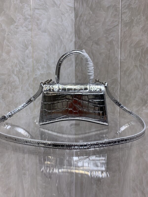 Balenciaga Heavyweight Hourglass Small Bag - Shimmery Silver 80556 - Image 5
