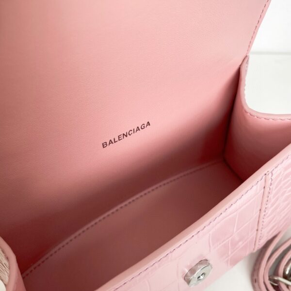 Balenciaga Crocodile Small Hourglass Bag - Pink 42225 - Image 5