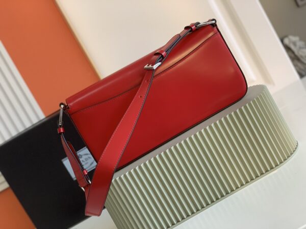 Prada Flip-Top Shoulder Bag - Red 55950 - Image 3