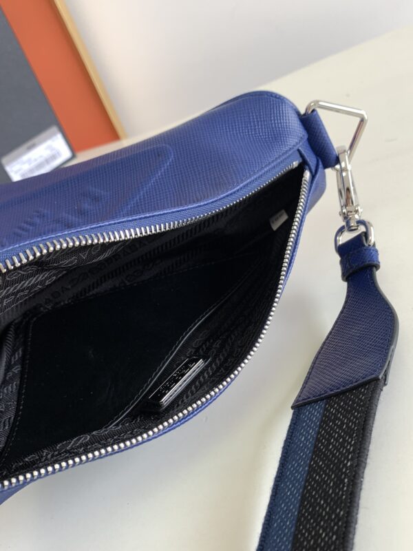 Prada Embroidered Webbing Triangle Bag - Blue 53127 - Image 2