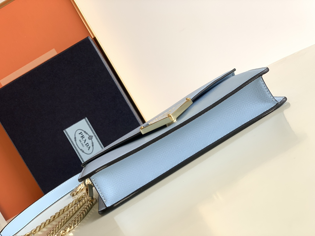 Prada Flap Shoulder Bag - Blue 14141 - Image 3