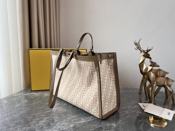 Fendi Double FF Flannel Peekaboo X-tote Bag 50951 - Image 5