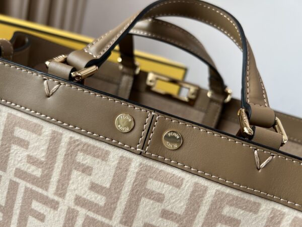 Fendi Double FF Flannel Peekaboo X-tote Bag 50951 - Image 4