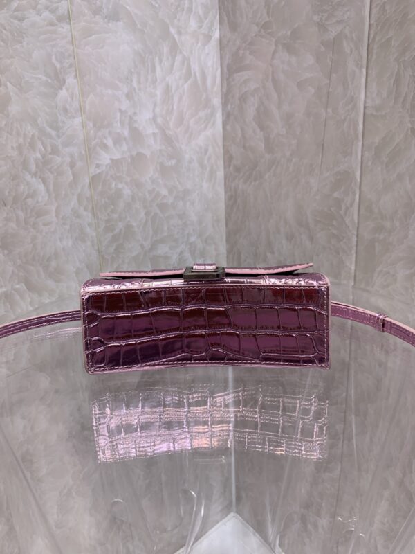 Balenciaga Heavyweight Hourglass Small Bag - Shimmery Pink 45960 - Image 4