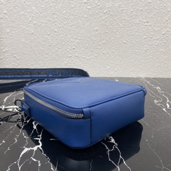Prada Embroidered Webbing Men's Cross-body Bag - Blue 97612 - Image 4