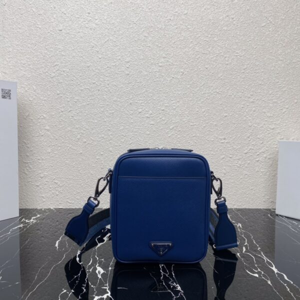 Prada Embroidered Webbing Men's Cross-body Bag - Blue 97612 - Image 5