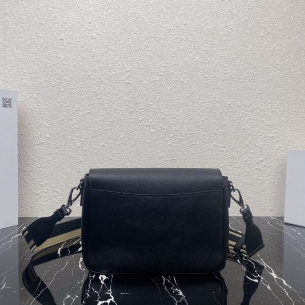 Prada Embroidered Webbing Men's Cross-body Bag - Black 82928 - Image 5