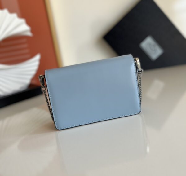 Prada Large Triangular Flip Cover Handbag - Blue 38264 - Image 5