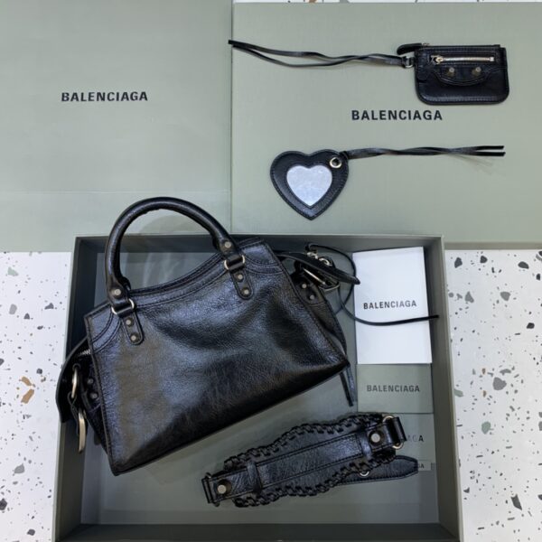 Balenciaga Neo Cagole Motorcycle Bag - Black 44784 - Image 5